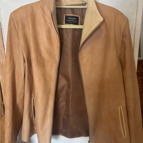 Kasper Jackets & Blazers - Bargello Leather Factory Florence Italy Tan Leather Jacket - Size IT 48 (US M)